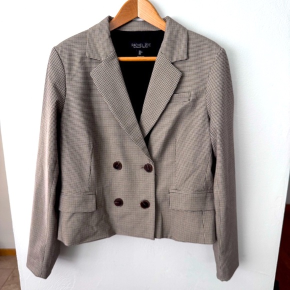 Rachel Zoe houndstooth double breasted blazer Size Large - Picture 1 of 7